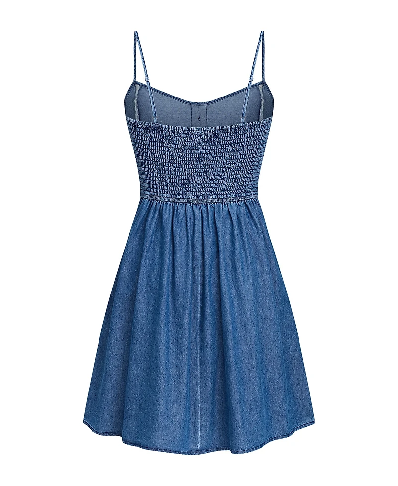 Cupshe Women's Encore Denim Mini Beach Dress