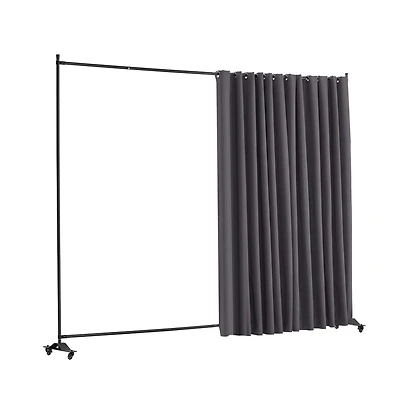 Sugift Portable Panel Room Divider with Wheels, Freestanding Curtain Privacy Screen for Office Bedroom Study