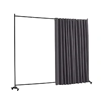 Sugift Portable Panel Room Divider with Wheels, Freestanding Curtain Privacy Screen for Office Bedroom Study