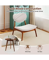 Gouun Accent Chairs Set of 2 with Matching Side Table and Solid Wood Frame