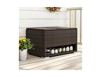 sumyeg Pe Rattan Storage Bin with Waterproof Liner for Patio Cushions