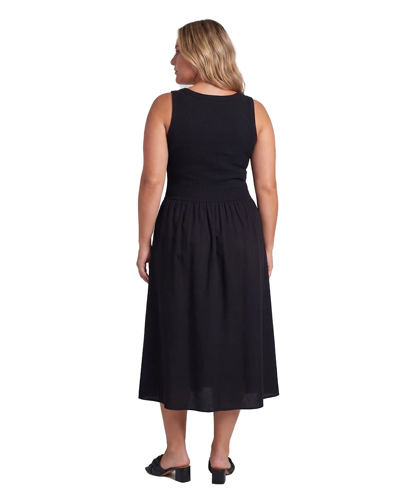 24seven Comfort Apparel Plus Curvy Sleeveless Maxi Dress