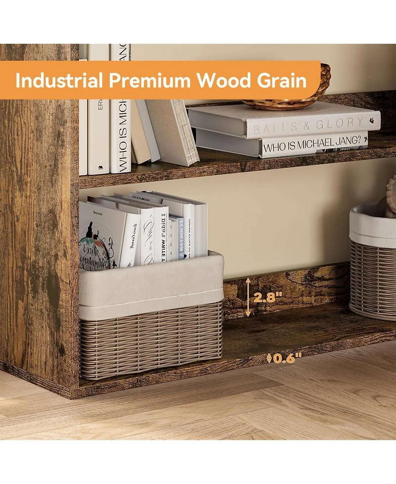 gaomon 70.9" 6-Tier L-Shaped Corner Bookshelf with Baffles, Tall Storage and Display Rack