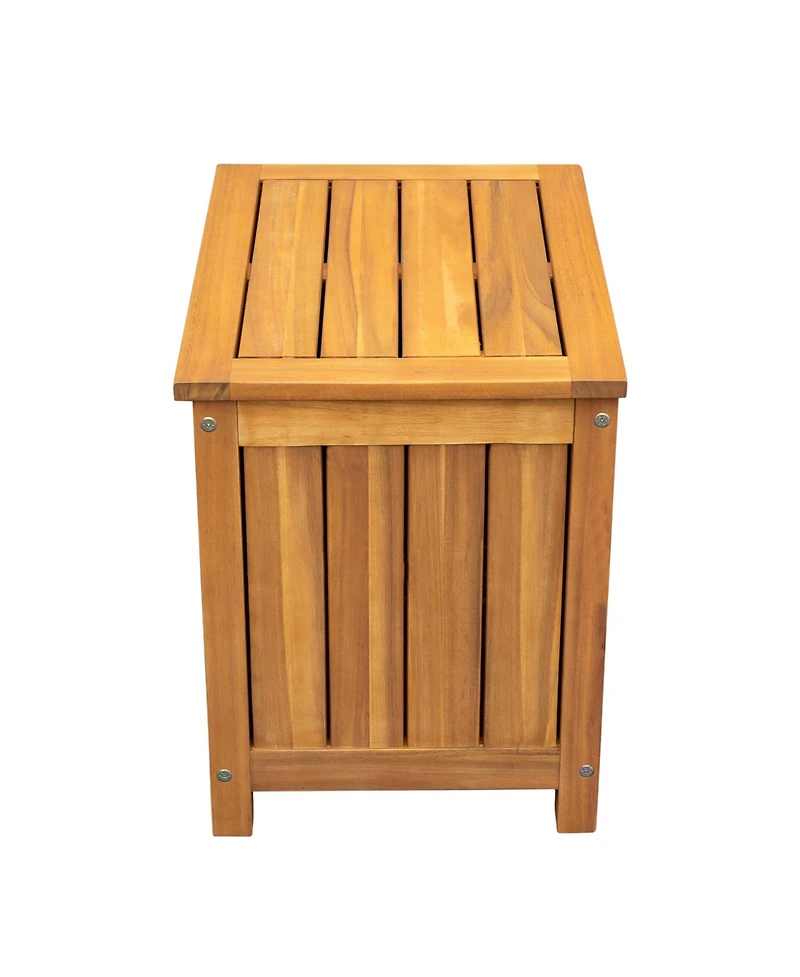sumyeg Outdoor Acacia Wood Storage Portside 30Gallons Wood Deck Box