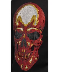 Spring + Mercer Men's Rinestone Embellished Skull Pullover Hoodie