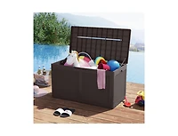 sumyeg 100 Gallon Resin Deck Box Outdoor Waterproof Storage Bench