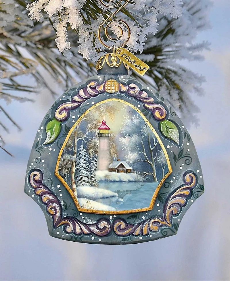 G.DeBrekht Hand Painted Scenic Ornament Harbor Light