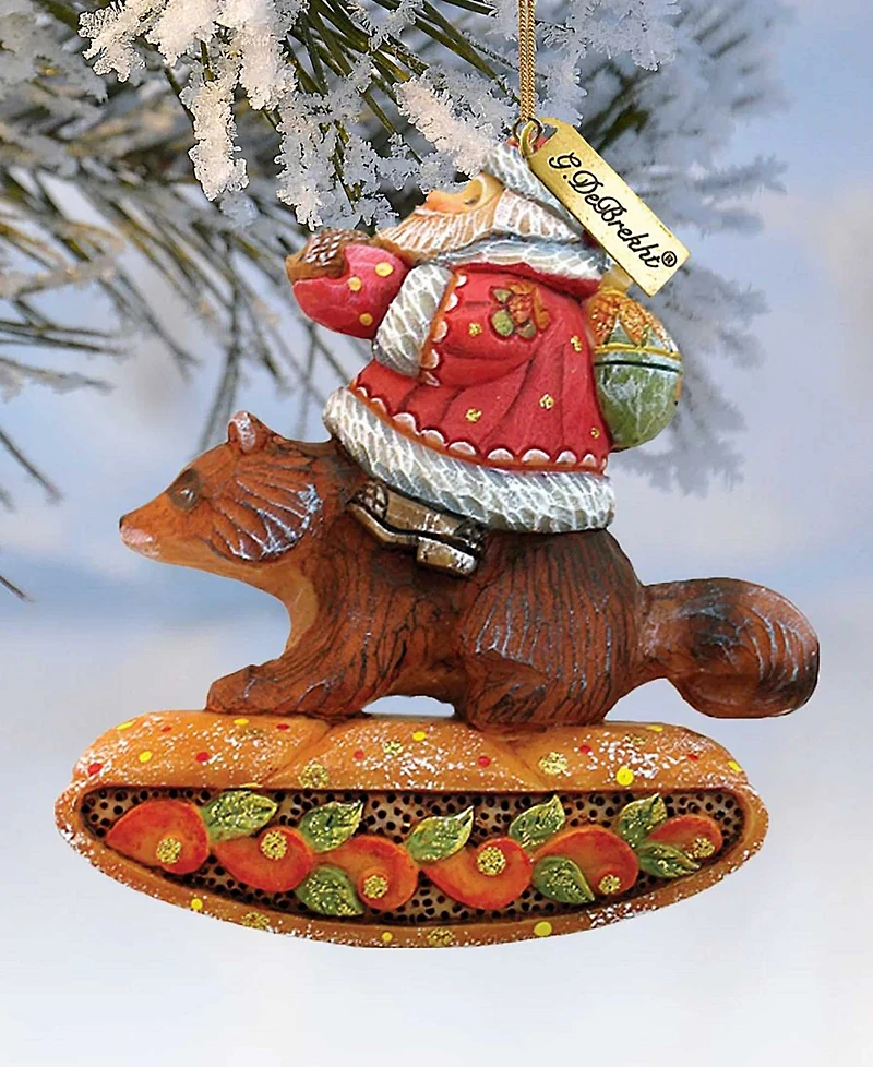 G.DeBrekht Santa on Raccoon Ornament