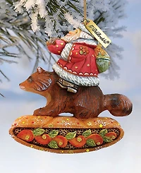 G.DeBrekht Santa on Raccoon Ornament