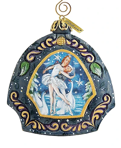 G.DeBrekht Hand Painted Scenic Ornament Swan Lake Ornament