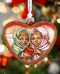 G.DeBrekht Remembering Friends Hart Glass Ornament