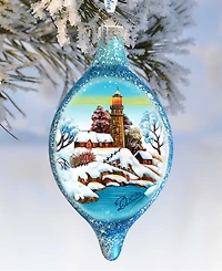G.DeBrekht Lighthouse Glass Ornament Holiday Splendor