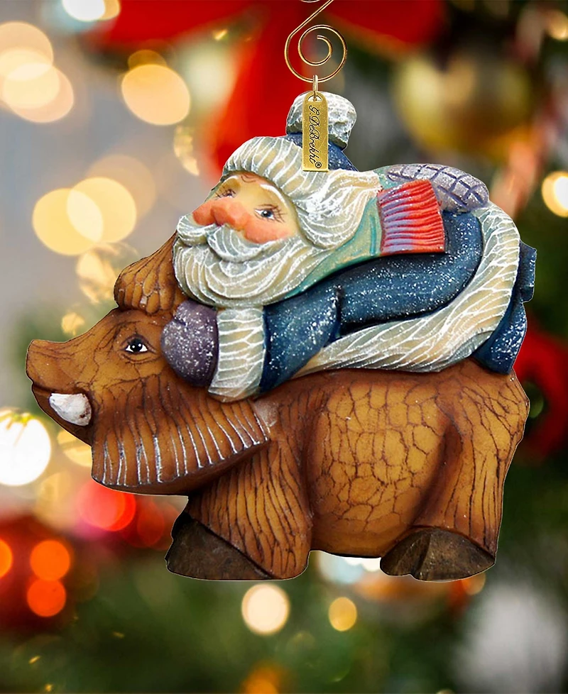 G.DeBrekht Santa On Boar Ornament