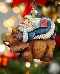G.DeBrekht Santa On Boar Ornament
