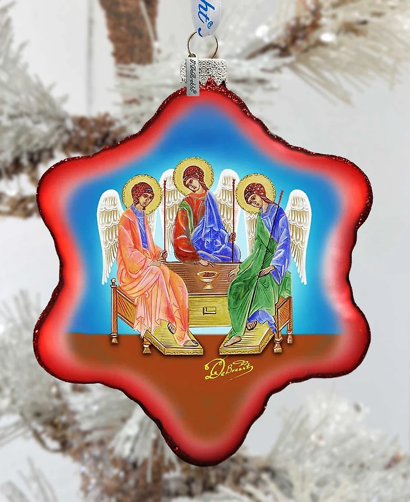 G.DeBrekht Trinity Nativity Snowflake Glass Ornament