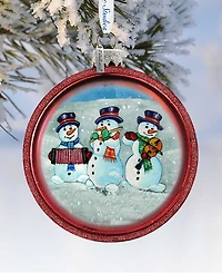 G.DeBrekht Snowmen C Ball Glass Ornament