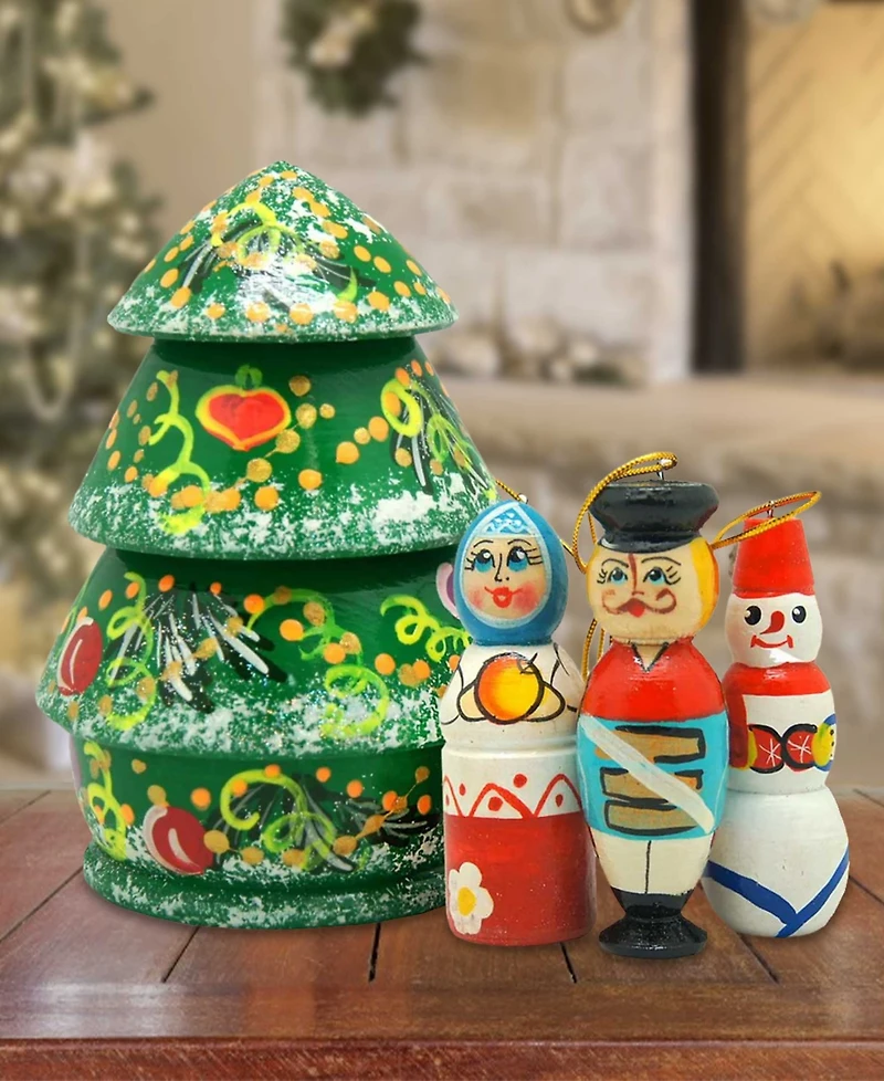 G.DeBrekht Christmas Tree 5-Piece Ornament Doll Set