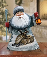 G.DeBrekht Woodcarved and Hand Painted Santa Moose Father Frost Santa Figurine