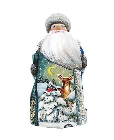 G.DeBrekht Woodcarved Hand Painted Santa Masterpiece Wooden Santa Figurine