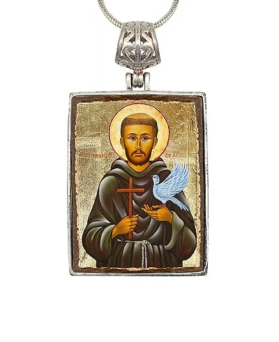 G.DeBrekht Saint Francis Religious Holiday Jewelry Necklace Monastery Icons