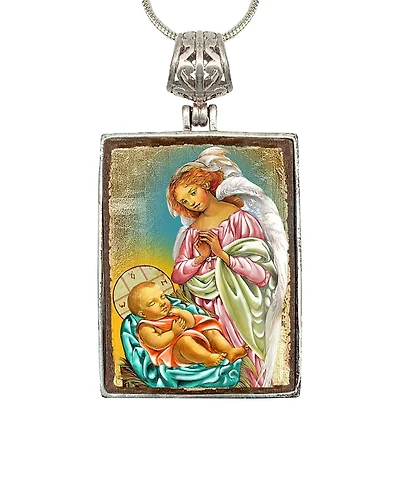 G.DeBrekht Blessing Angels Religious Holiday Jewelry Necklace Monastery Icons