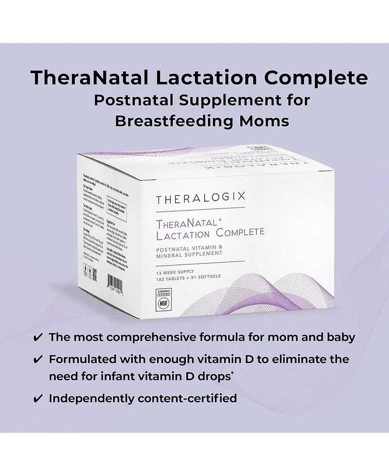 Theralogix TheraNatal Lactation Complete Postnatal Vitamins with Vitamin D