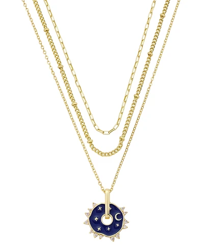 Unwritten Cubic Zirconia Celestial Pendant Trio Necklace Set