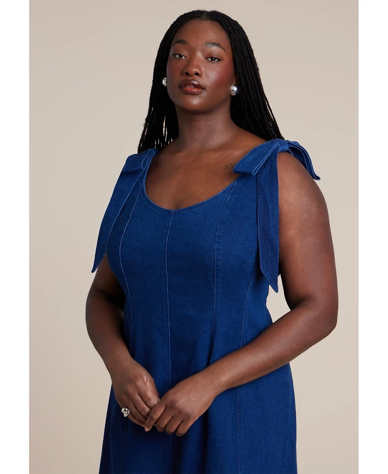 Eloquii Women's Denim Trumpet Dress