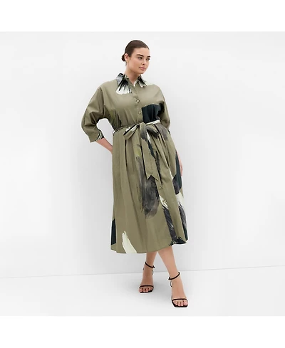 City Chic Women's Angel Print Shirt Dress