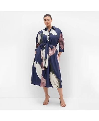 City Chic Women's Angel Print Shirt Dress