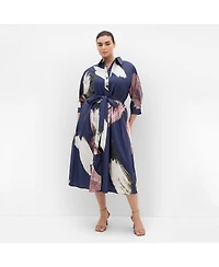 City Chic Women's Angel Print Shirt Dress