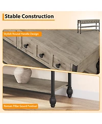 gaomon 53" 3-Tier 3-Drawer Console Sofa Table (Hallway/Living Room