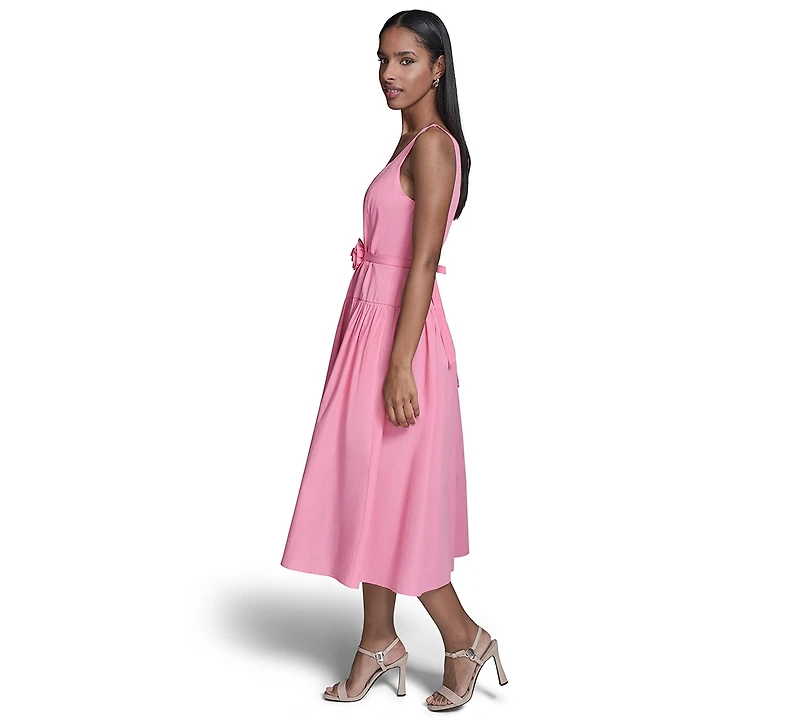 Karl Lagerfeld Paris Women's 3D Floral Drop Waist A-Line Midi Dress