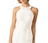 Adrianna Papell Women's Embellished Halter Ball Gown