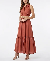 Taylor Women's Collared Belted A-Line Shirt Dress