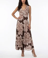 Taylor Women's V-Neck Floral Strech Knit Dress