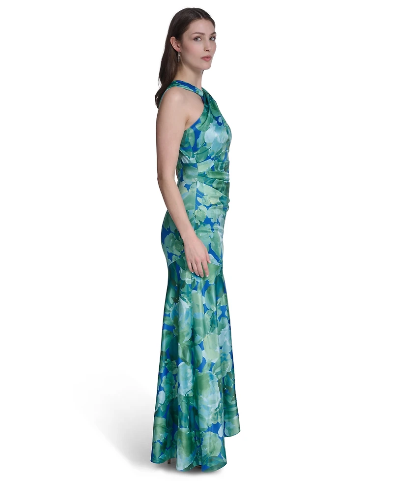 Eliza J Women's Printed Twist Halter Neck Gown