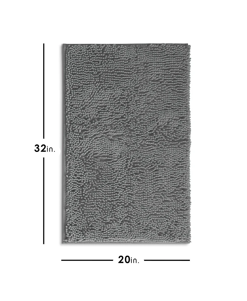 Hearth & Harbor Ultra-Soft Chenille Bath Rug - Medium 20"x32", Quick-Dry, Machine-Washable