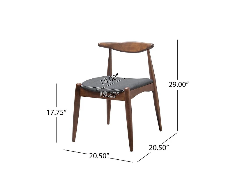 sumyeg Rubberwood Dining Chairs with Ergonomic Backrest and Cushioned Seat Set of 2