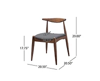 sumyeg Rubberwood Dining Chairs with Ergonomic Backrest and Cushioned Seat Set of 2