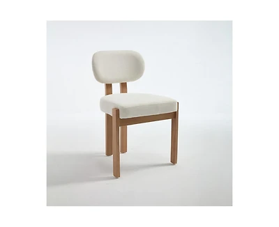 sumyeg Wooden Dining Chairs Set of 2 with Upholstered Fabric Seat for Kitchen and Dining Room