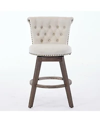 sumyeg 26 Inch Counter Height Swivel Bar Stools with Tufted Back and Upholstered Seat Set of 2