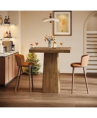 Tribesigns Square Bar Table, 31.5-Inch Small Kitchen Dining Table, Industrial Counter Height Pub Cocktail Furniture Home Bar Unit