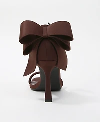 Berness Women's Oversized Bow Ankle Strap Stilettos
