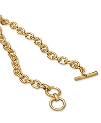 Donna Karan Worn 24k Gold Plated Wave Coin Pendant Necklace