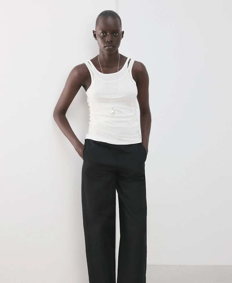 Mango Women's Barrel Cotton Pants