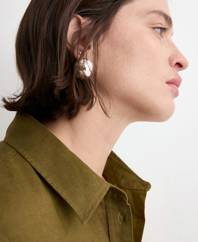 Mango Women's Pocket Linen Shirt