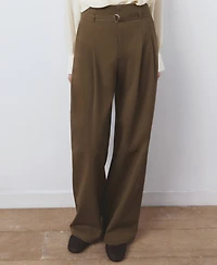 Mango Women's Belt Detail Straight Pants