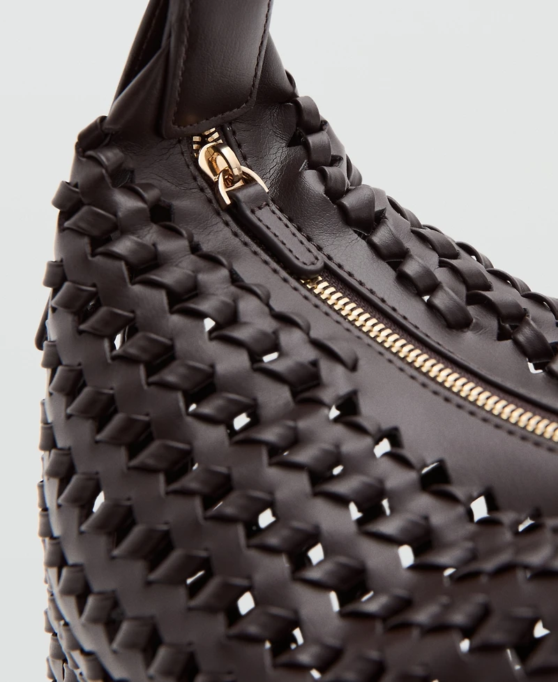 Mango Women's Braided Shoulder Bag