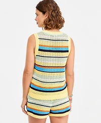 Tommy Hilfiger Women's Cotton Crochet Sleeveless Sweater